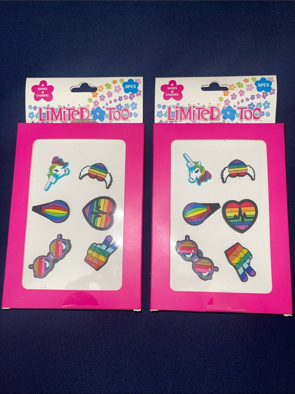 Crocs, accessories !Limited Too Rainbow Shoe Charms - Colorful Unicorns & Hearts